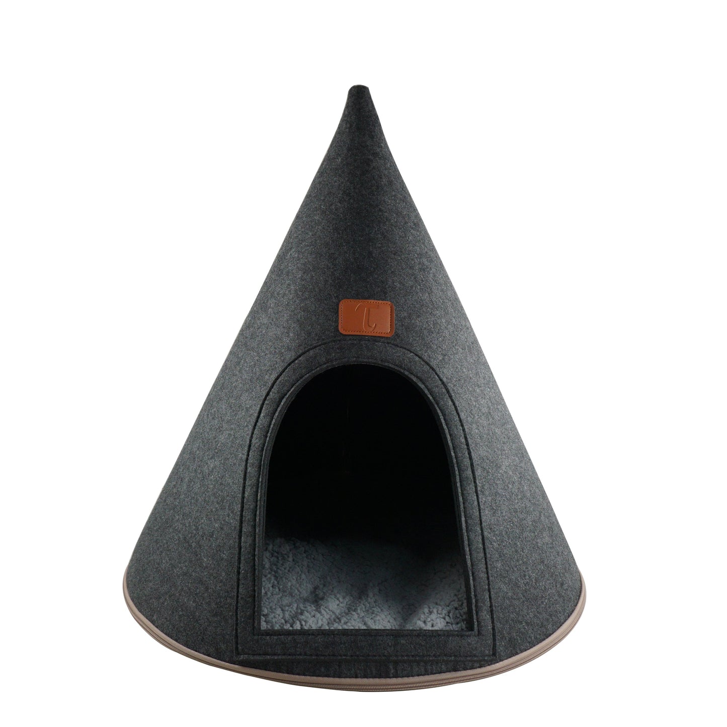 My Secret Cone Cave Easy Assembly Premium Felt Modern Cat Dog Small Animal Pet House Bed Condo