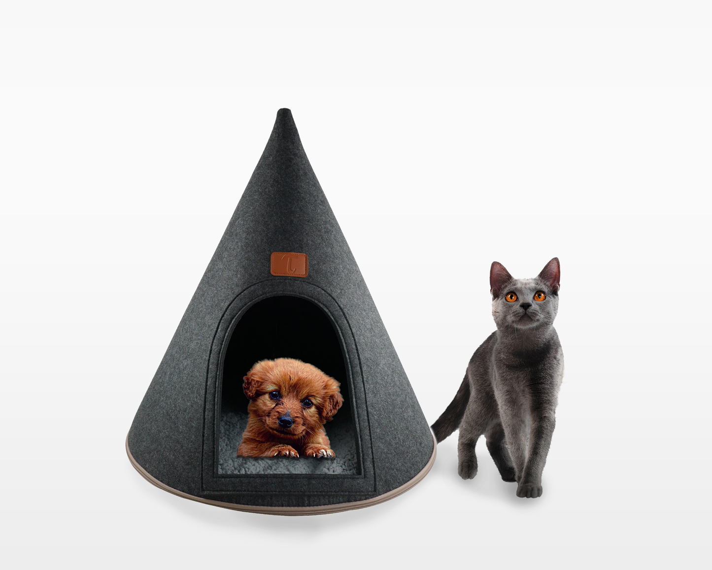 My Secret Cone Cave Easy Assembly Premium Felt Modern Cat Dog Small Animal Pet House Bed Condo
