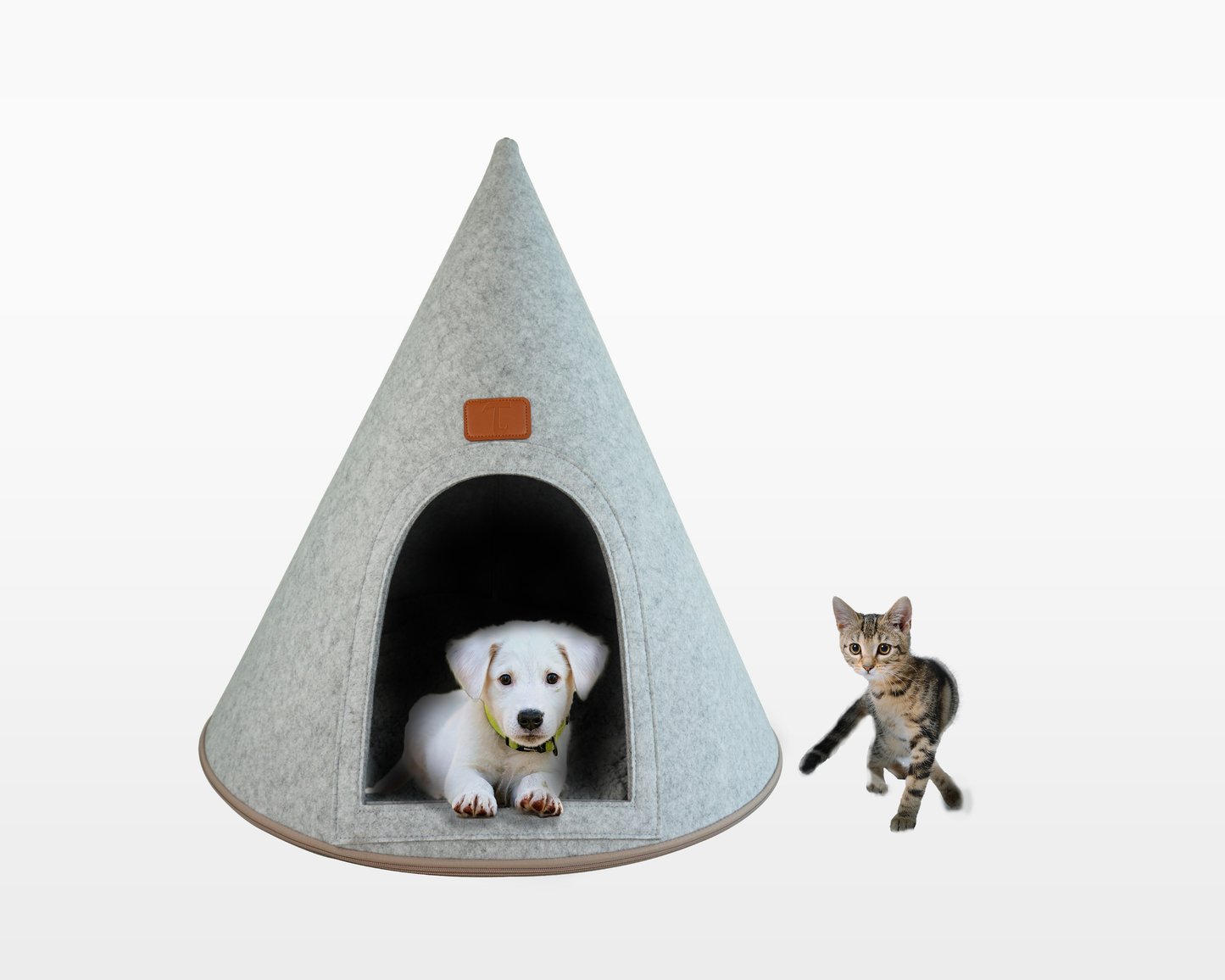 My Secret Cone Cave Easy Assembly Premium Felt Modern Cat Dog Small Animal Pet House Bed Condo
