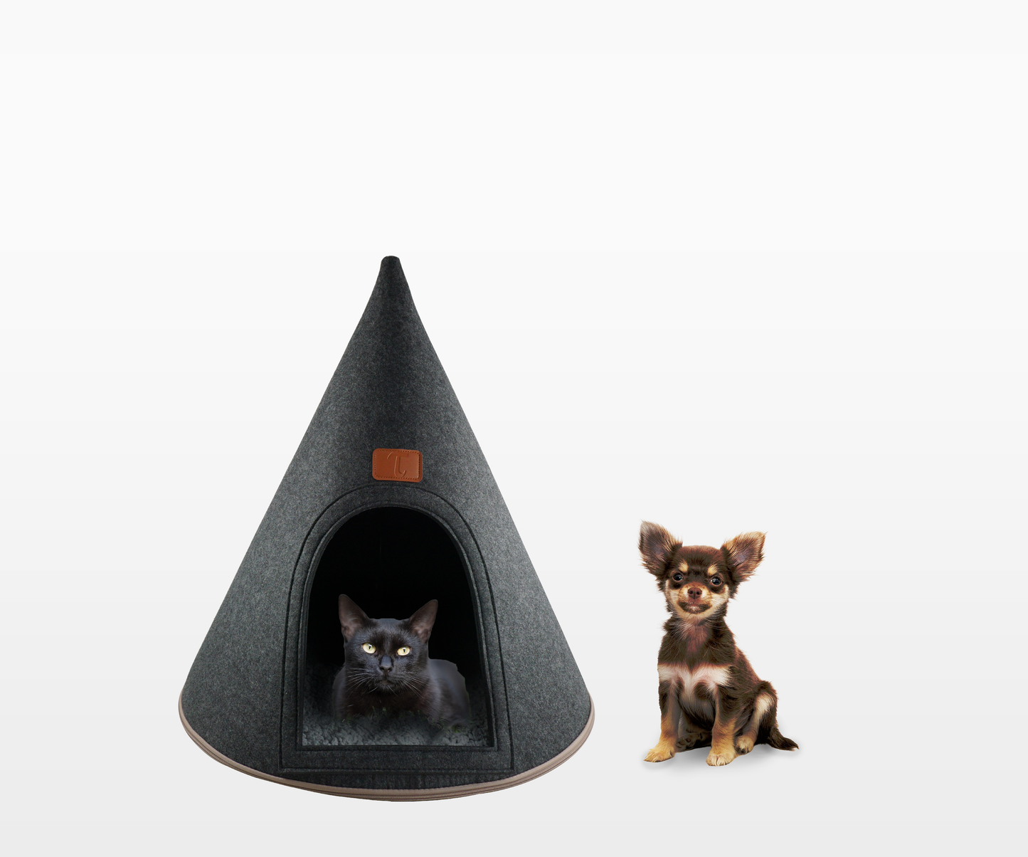 My Secret Cone Cave Easy Assembly Premium Felt Modern Cat Dog Small Animal Pet House Bed Condo
