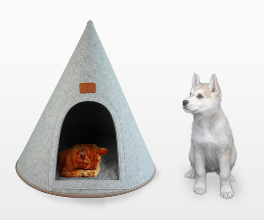 My Secret Cone Cave Easy Assembly Premium Felt Modern Cat Dog Small Animal Pet House Bed Condo