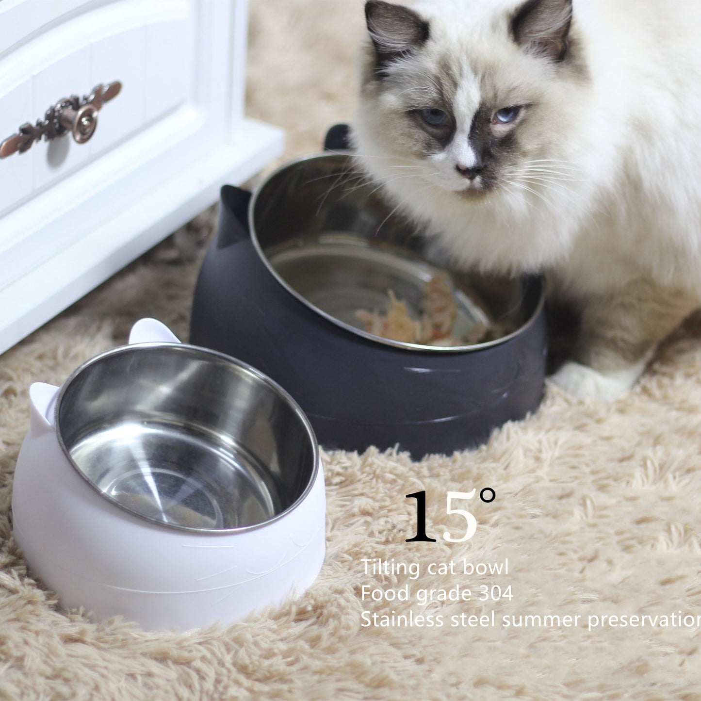 Protective Cat Bowl Oblique Mouth Pet Bowl