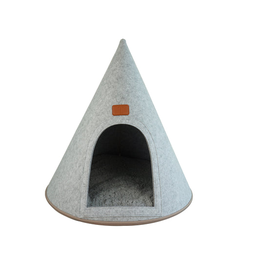 My Secret Cone Cave Easy Assembly Premium Felt Modern Cat Dog Small Animal Pet House Bed Condo